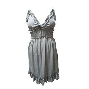 Shein Curve Fairy Dress Sz 12 Women's L Sage Mint Pastel Ruffle Romantic Whimsy